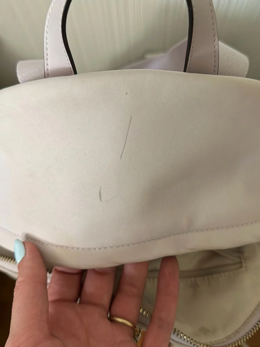 kate spade New York Pale Blush Nylon Backpack with Gold Hardware